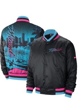Miami Heat Nike 2020/21 City Edition Courtside Full-Snap Jacket - Black